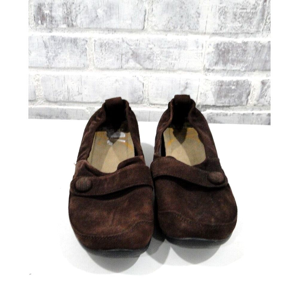 Dansko CAROL Brown Suede‎ Wedge Slip-On Flat Shoes / Size 38